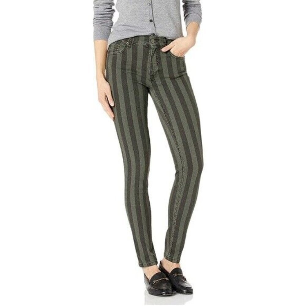 French Connection Womens Black Dusty Olive Skinny Leg Denim Jeans Size 4